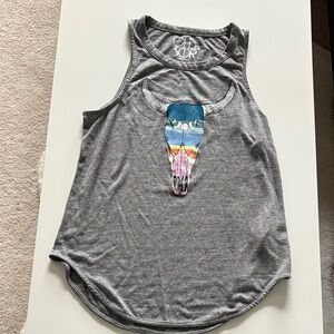 NWOT Chaser Grey Bull Skull Tank Size Smal